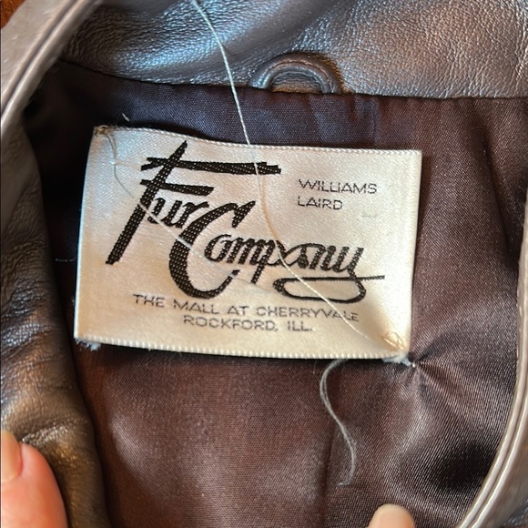 Elegant Gray Women's Leather Metallic Brown Jacket Size Small - Picture 2 of 6